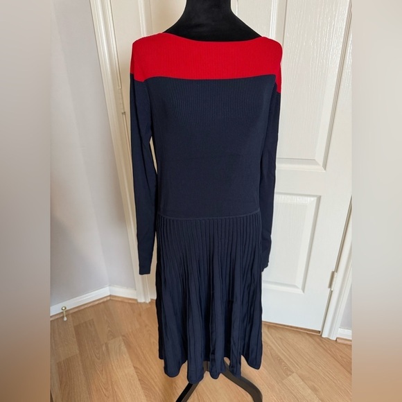 LAUREN RALPH LAUREN Two Tone Pointelle Knit Dress Size XL NWT - Picture 8 of 9